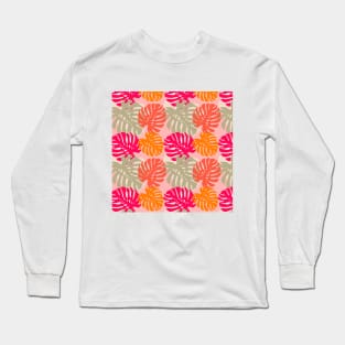 Tropical monstera pattern Long Sleeve T-Shirt